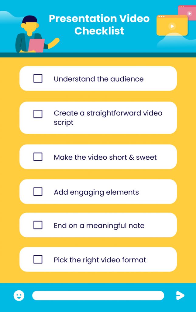 presentation video checklist infographic